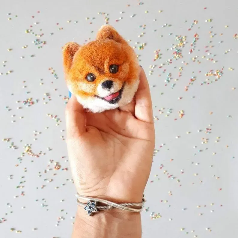 Custom Needle Felted Dog Brooch, Cute Felt Pet Pin, Ideal Gift for Birthdays & Friends