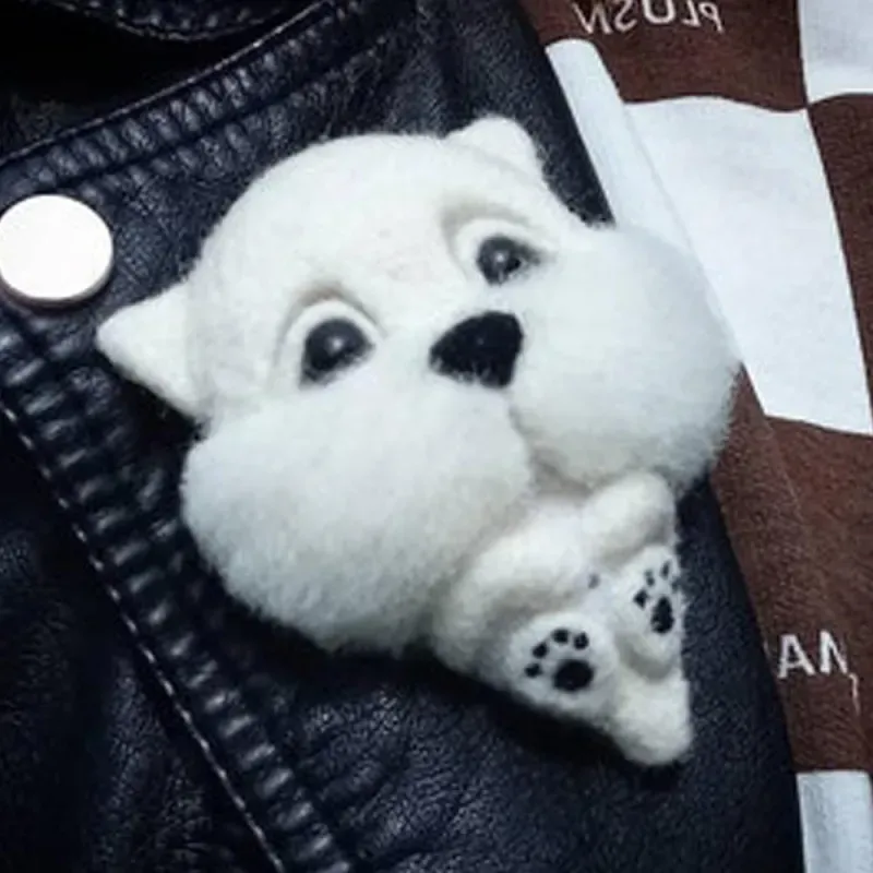 Custom Needle Felted Dog Brooch, Cute Felt Pet Pin, Ideal Gift for Birthdays & Friends