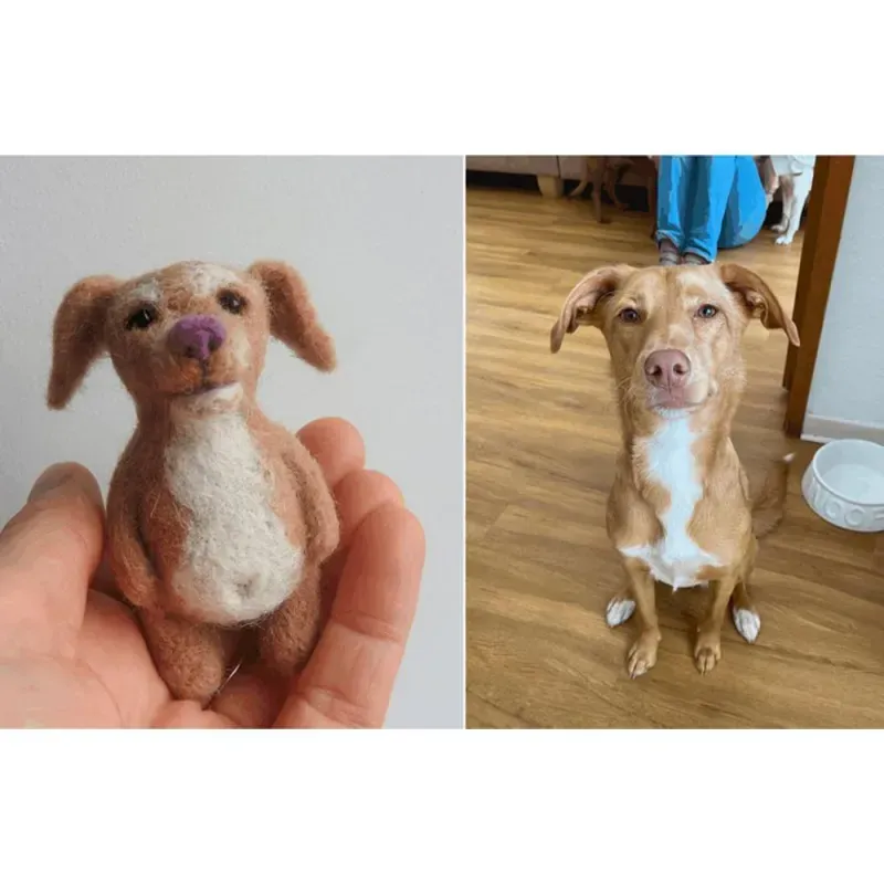 Custom Needle Felted Dog Brooch, Cute Felt Pet Pin, Ideal Gift for Birthdays & Friends