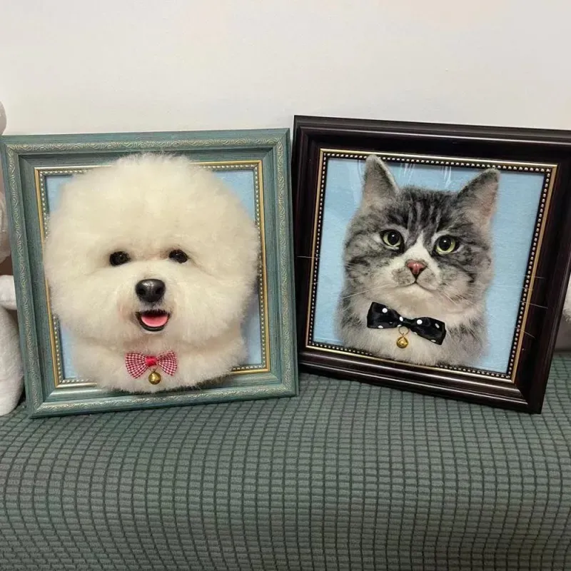 Needle Felt Dog Head in Frame, Custom Needle Felted Dog, Gift for Dog Lovers