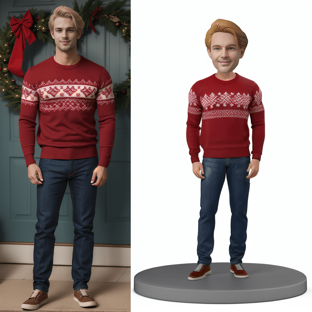 Valentine Gifts for Him Fully Customizable 1 person Custom Bobblehead With Engraved Text