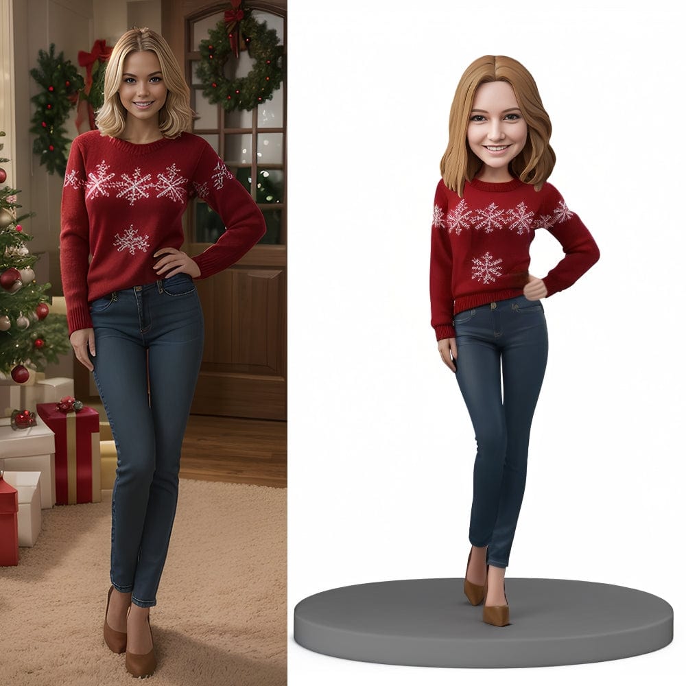 Valentine Gifts for Him Fully Customizable 1 person Custom Bobblehead With Engraved Text