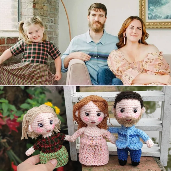 Family Crochet Doll Personalized 1 Person Portrait Gifts Custom Bady Crochet Doll