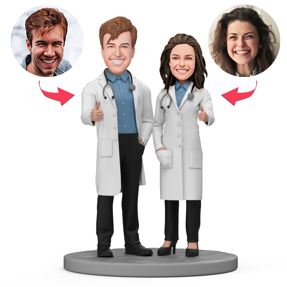 Doctor Partner Custom Bobblehead with Engraved Text
