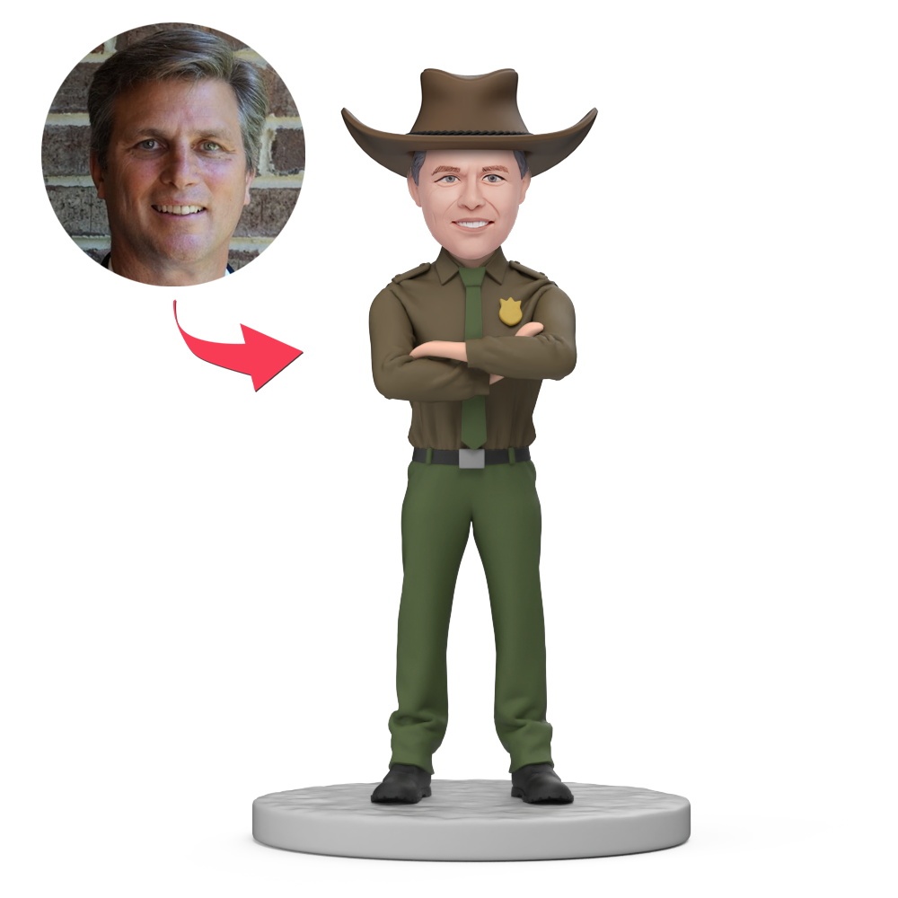 Forest Conservation Worker Custom Bobblehead with Engraved Text - MyFaceBobbleheads