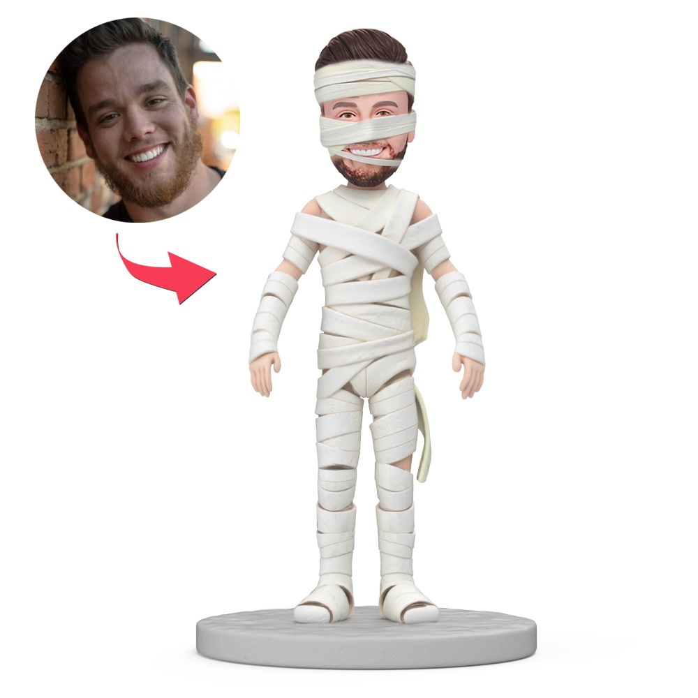 Male Full Body Bandage Custom Bobblehead With Engraved Text Gift For Halloween