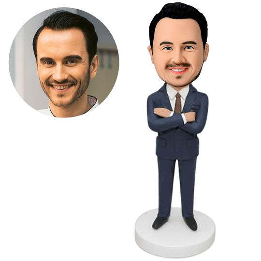 Valentine's Day Businessman Custom Bobblehead With Engraved Text