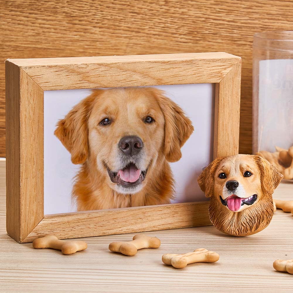Custom Photo 3D Plaster Pet Portrait Refrigerator Magnet for Pet Lovers -