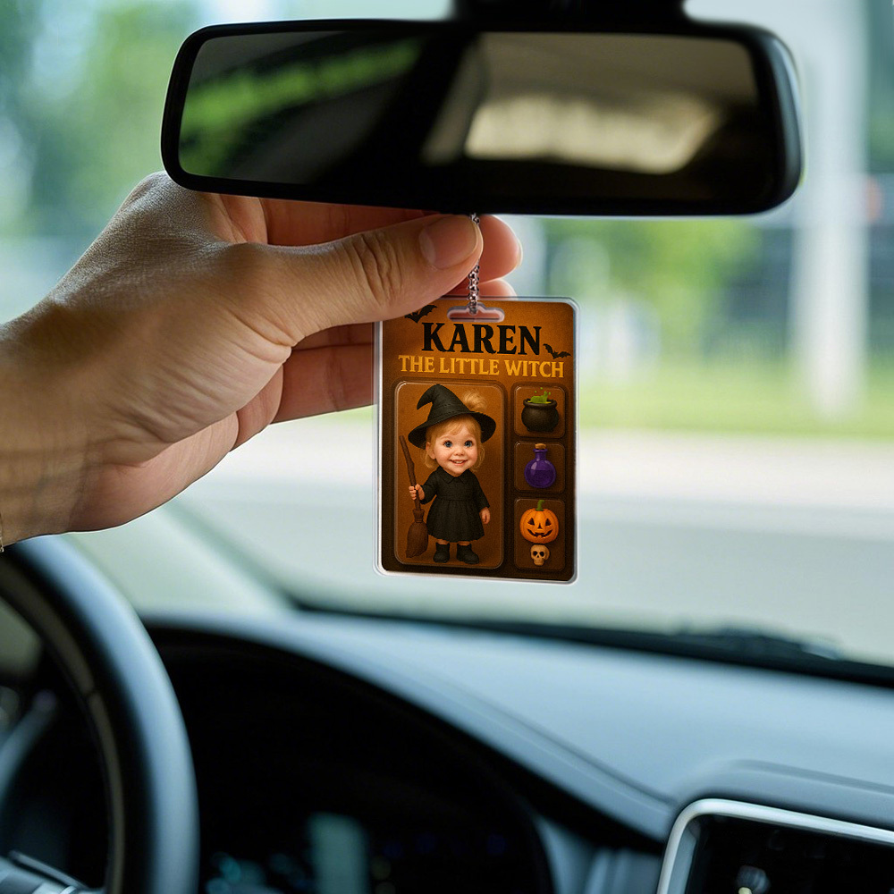 Custom 3D Effect Action Figure Pack Packaging Personalized Acrylic Witch Car Hanger Gift for Halloween