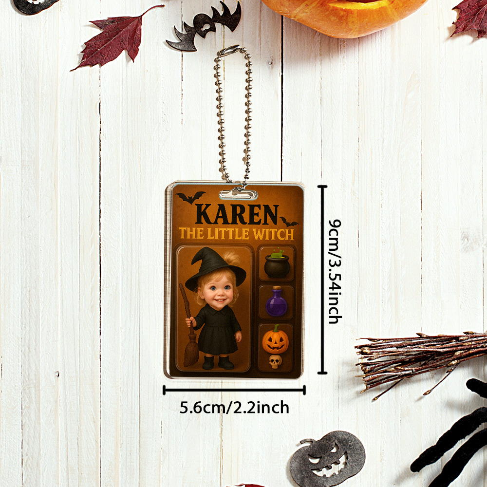 Custom 3D Effect Action Figure Pack Packaging Personalized Acrylic Witch Car Hanger Gift for Halloween