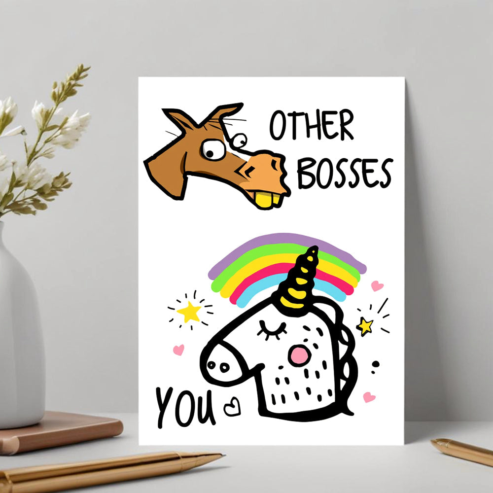 Funny Boss Card Boss Birthday Greeting Card Boss's Day Card for Boss