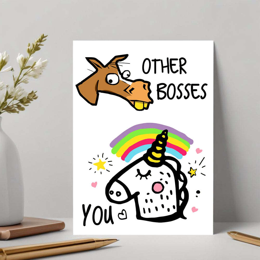 Funny Boss Card Boss Birthday Greeting Card Boss's Day Card for Boss -