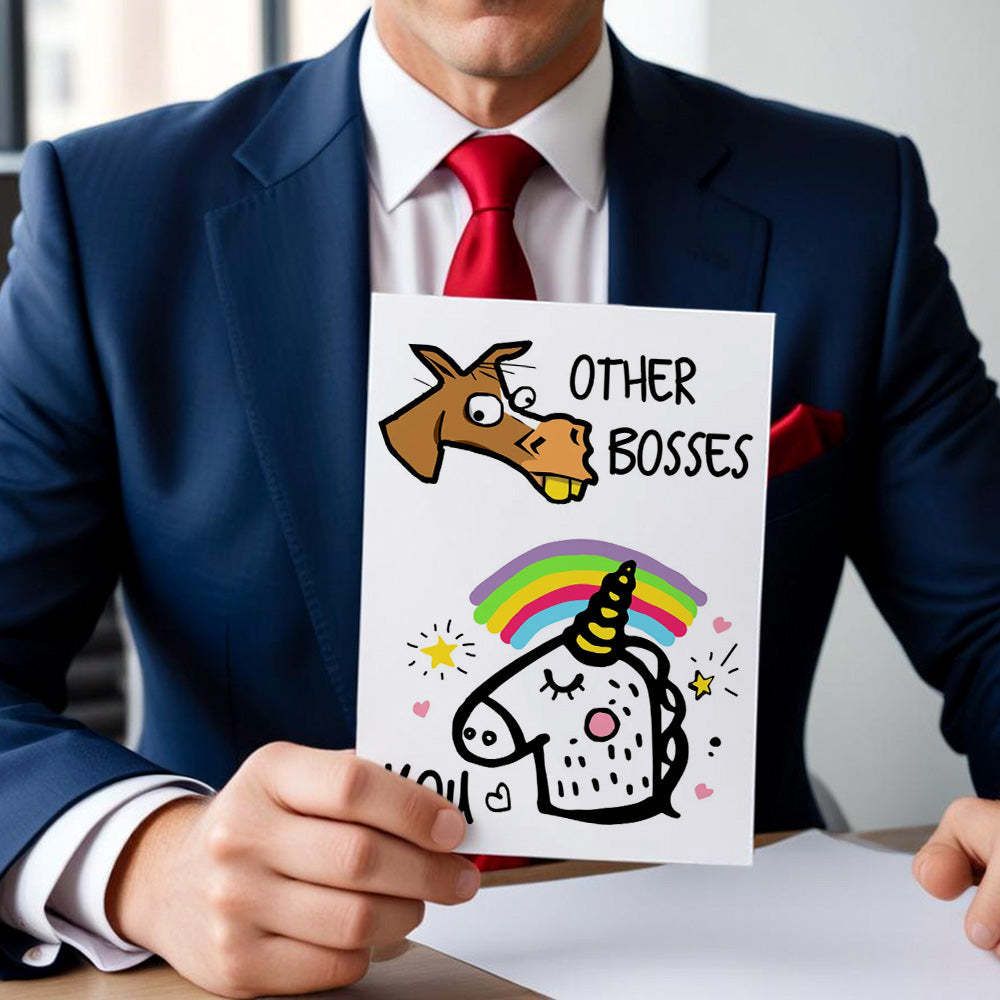 Funny Boss Card Boss Birthday Greeting Card Boss's Day Card for Boss -