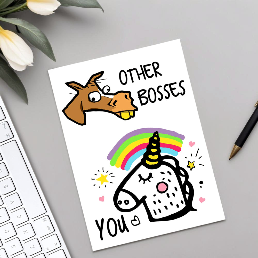 Funny Boss Card Boss Birthday Greeting Card Boss's Day Card for Boss