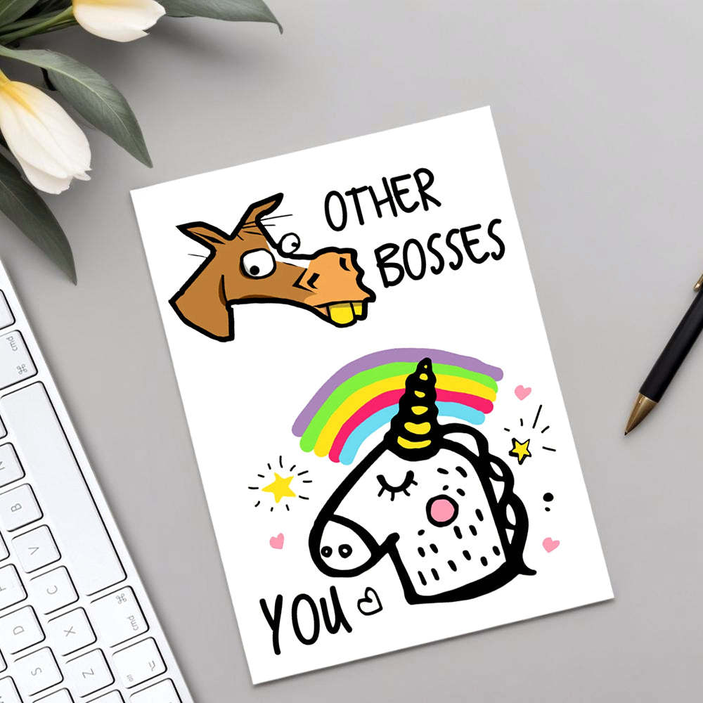 Funny Boss Card Boss Birthday Greeting Card Boss's Day Card for Boss -