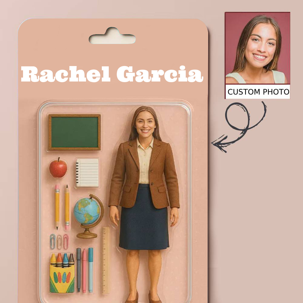 Custom Action Figure Pack Packaging Toy Box Style Art Gift Personalized Acrylic Car Hanger Gift for Dad - MyFaceBobbleheads