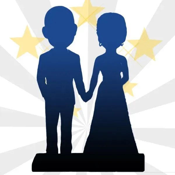 Fully Customizable 2 person in Gift Box, Custom Bobblehead With Engraved Text, Romantic Gift for Couple