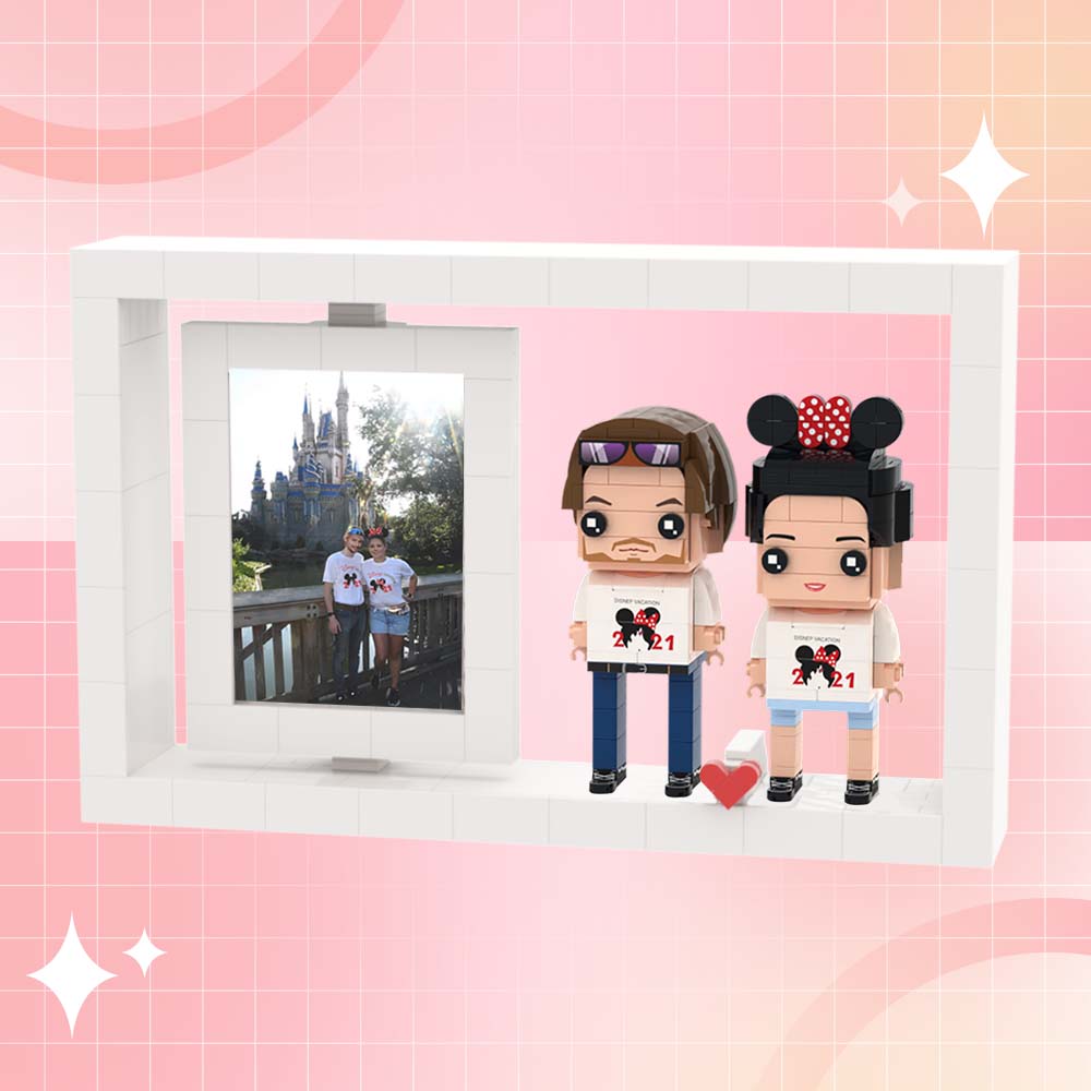 Ganzkörper-anpassbare 2-personen-souvenirs, Individuelle Ziegelfiguren, Fotorahmen, Kleine Partikelblöcke, Brick Me-figuren