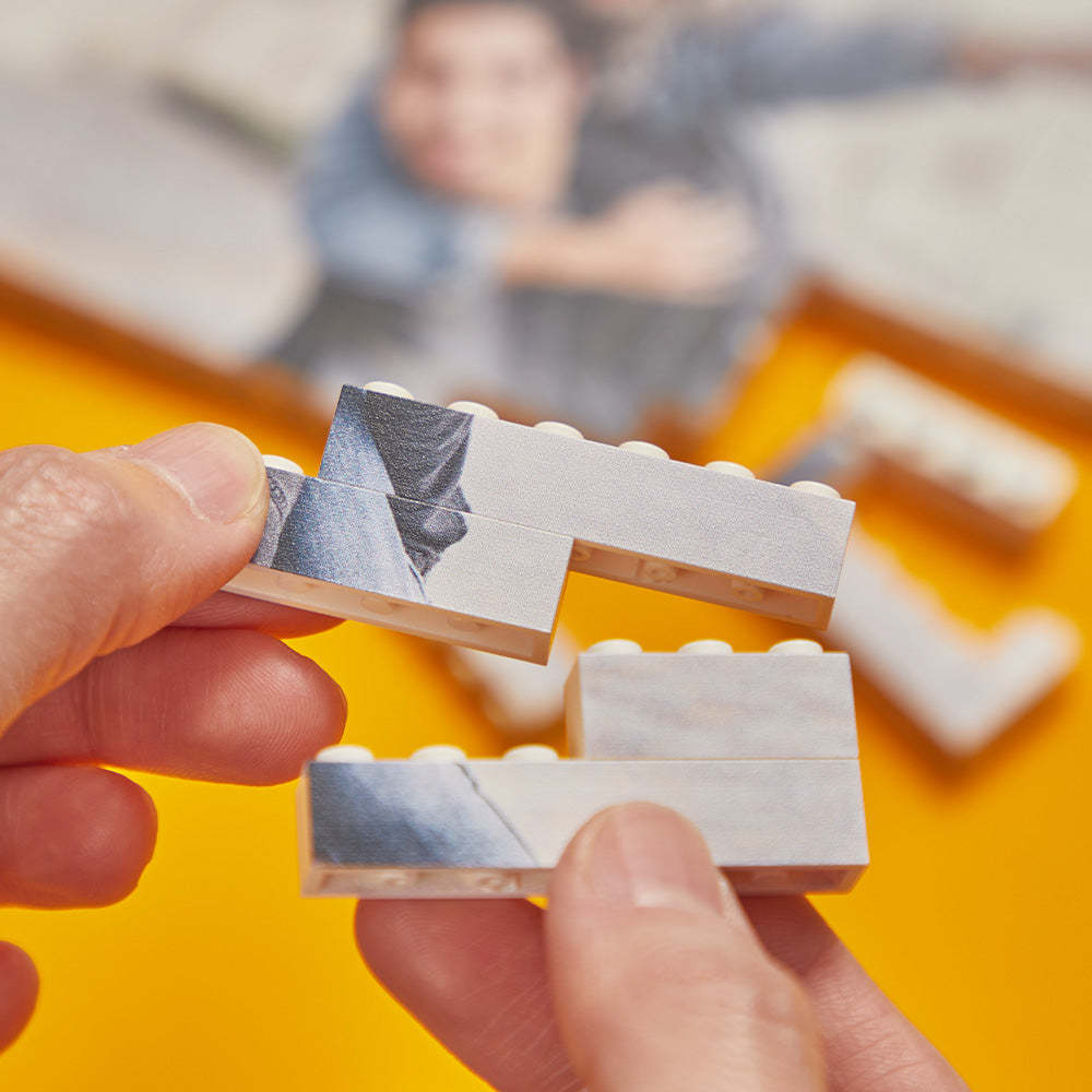 Personalisierter Baustein, Individueller Fotoblock, Quadratische Form, Vatertagsgeschenk - MyCustomBrickheadz