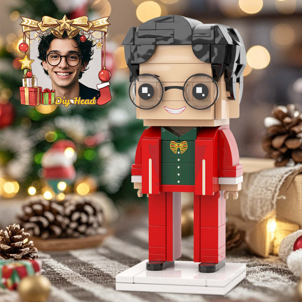 Diy-kopf, Individuelle Ziegelfigur, Klassischer Weihnachtsanzug, Mann, Bestes Weihnachtsgeschenk Für Paare - MyCustomBrickheadz