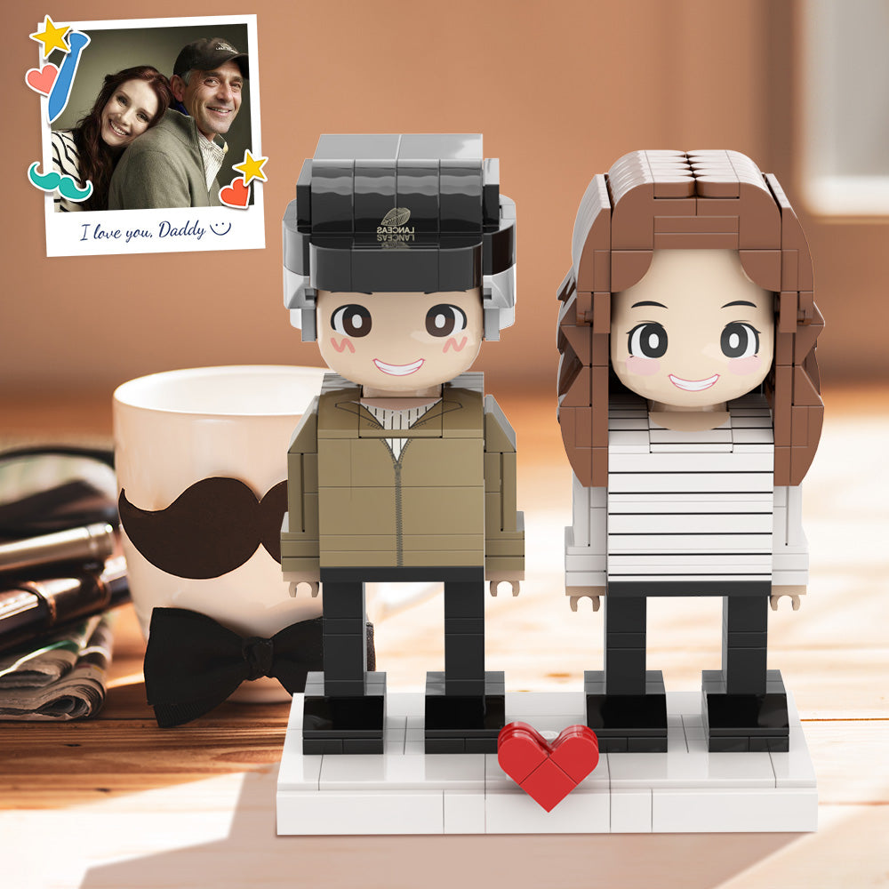 Ganzkörper-2-personen-duddu-steinfiguren, Individuelle Steinfigur Für Papa, Perfekt Für Den Vatertag Mit Stilvollem Hut, Papa Und Ich, Sein Kleines Mädchen