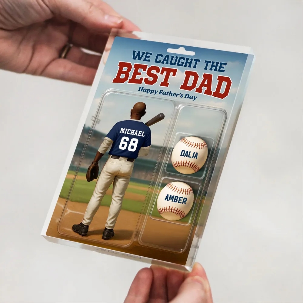 Benutzerdefinierte Figur „wir Haben Den Besten Papa-baseball Gefangen“ Mit Den Namen Der Kinder, Personalisierte Acrylblock-plakette, Perfektes Vatertagsgeschenk Für Ihn, Für Papa, Für Baseball-liebhaber