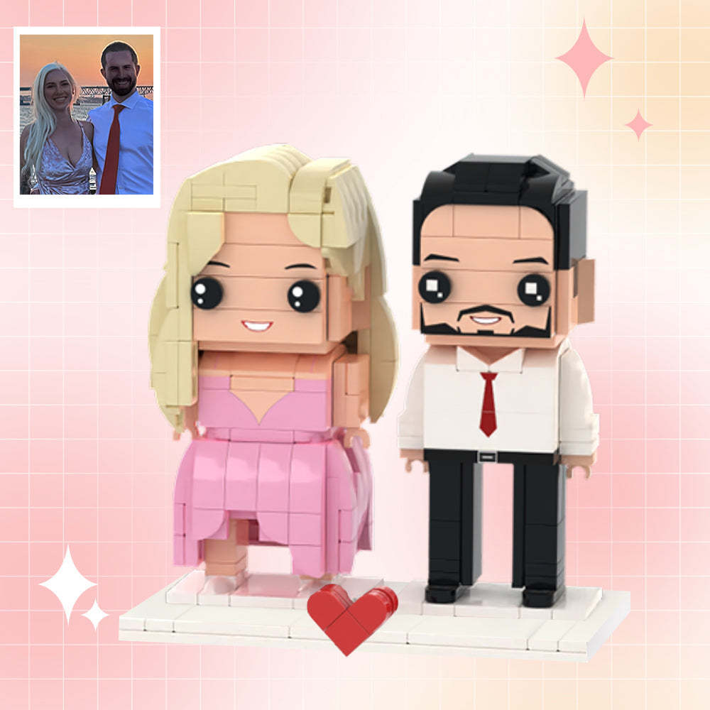 Anpassbare Ganzkörper-ziegelfiguren Für 2 Personen, Romantische Reise, Brick Me-figuren - MyCustomBrickheadz