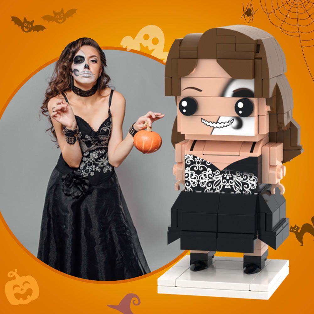 Happy Halloween Ganzkörper-anpassbare 1-personen-steinfiguren. Benutzerdefinierte Steinfiguren. Personalisiertes Spielzeug Aus Kleinen Partikelblöcken - MyCustomBrickheadz