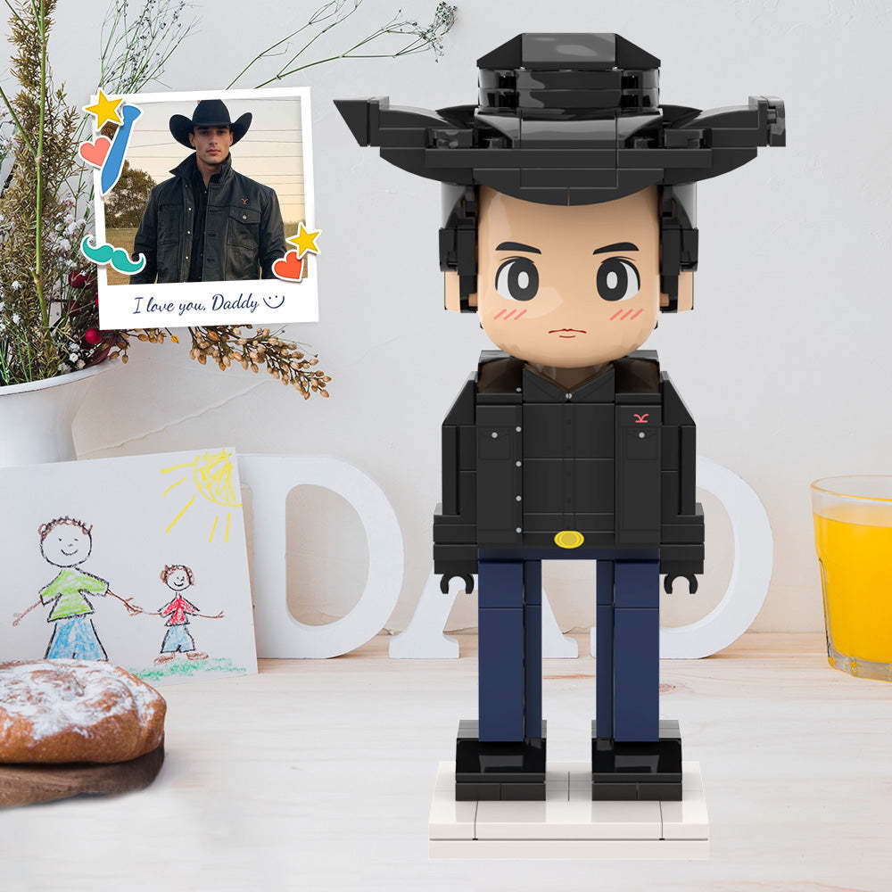 Ganzkörper-duddu-steinfiguren, Anpassbar, Für 1 Person, Individuelle Steinfiguren, Kleines Partikelblock-spielzeug, Brick Me-figuren Für Den Westlichen Lebensstil, Papa Am Vatertag - MyCustomBrickheadz