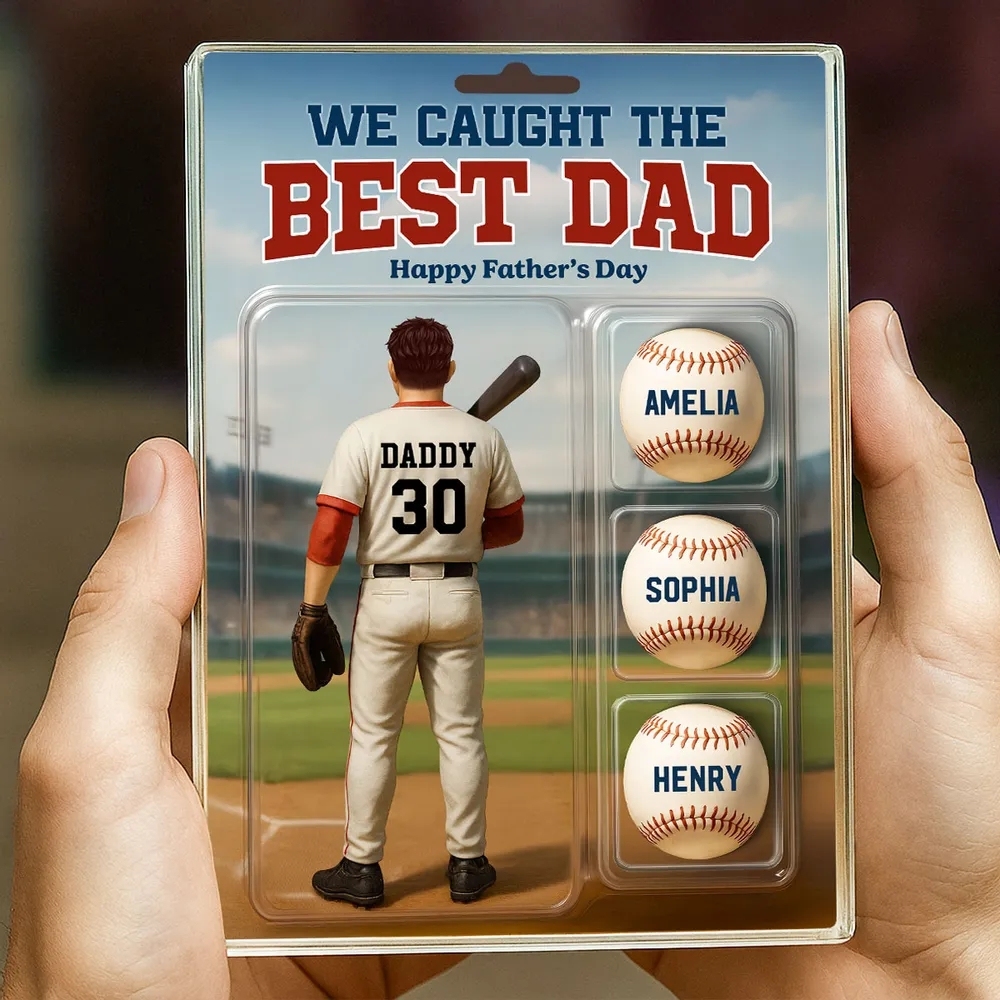 Benutzerdefinierte Figur „wir Haben Den Besten Papa-baseball Gefangen“ Mit Den Namen Der Kinder, Personalisierte Acrylblock-plakette, Perfektes Vatertagsgeschenk Für Ihn, Für Papa, Für Baseball-liebhaber