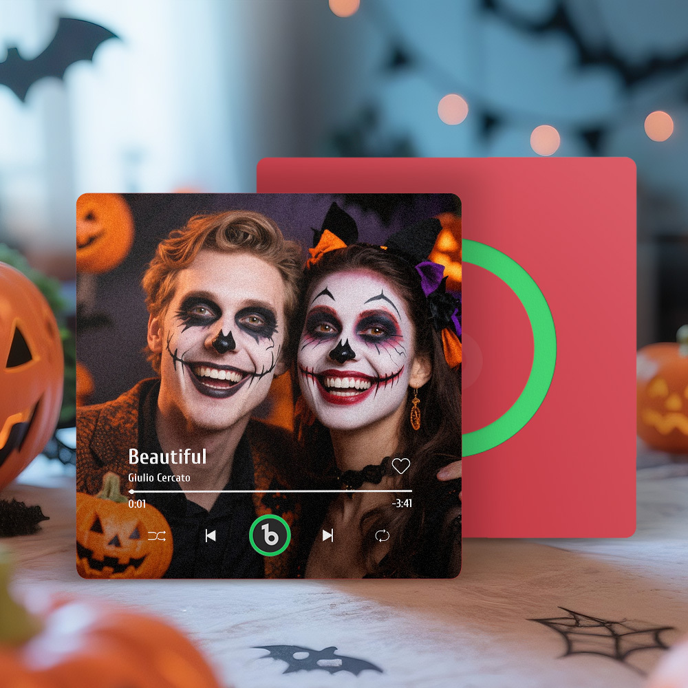 Benutzerdefinierter Kühlschrankmagnet Mit Musikfoto, Personalisierter Kühlschrankmagnet Mit Foto Und Musik, Der Musik Ohne Mobiltelefon Abspielen Kann, Unterstützt Bluetooth-konnektivität, Halloween-geschenk Für Sie - MyCustomBrickFigures