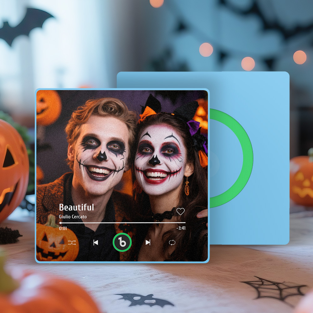 Benutzerdefinierter Kühlschrankmagnet Mit Musikfoto, Personalisierter Kühlschrankmagnet Mit Foto Und Musik, Der Musik Ohne Mobiltelefon Abspielen Kann, Unterstützt Bluetooth-konnektivität, Halloween-geschenk Für Sie - MyCustomBrickFigures