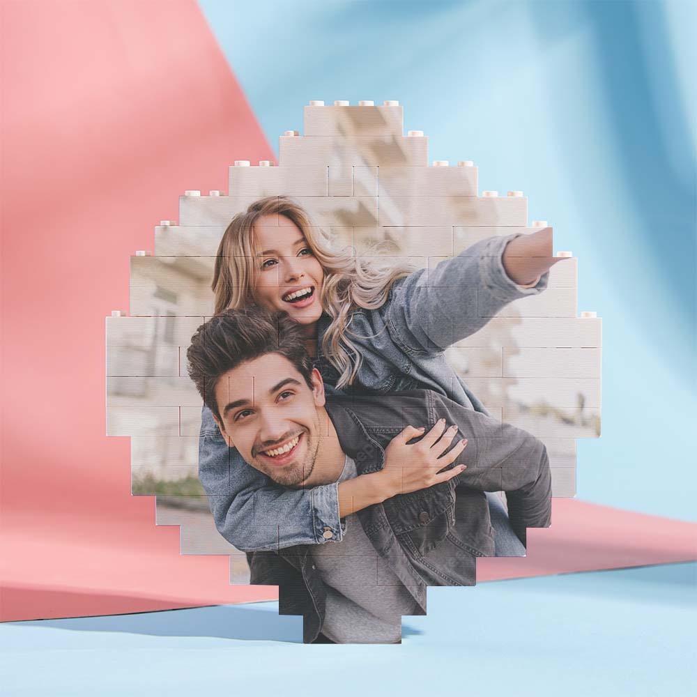 Benutzerdefinierter Musikcode, Personalisierter Ziegelstein-rundgebäude-fotoblockrahmen - MyCustomBrickheadz