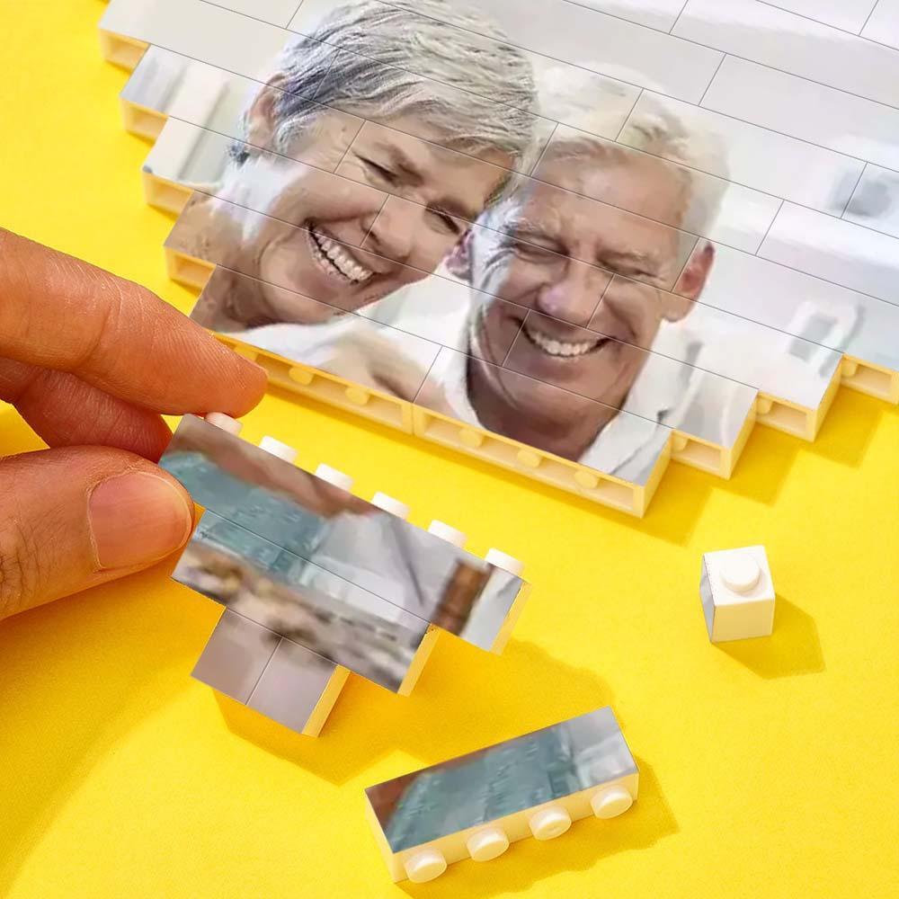 Benutzerdefiniertes Baustein-puzzle, Personalisiertes Herzförmiges Gravur-fotoblock-geschenk Zum Jahrestag - MyCustomBrickheadz