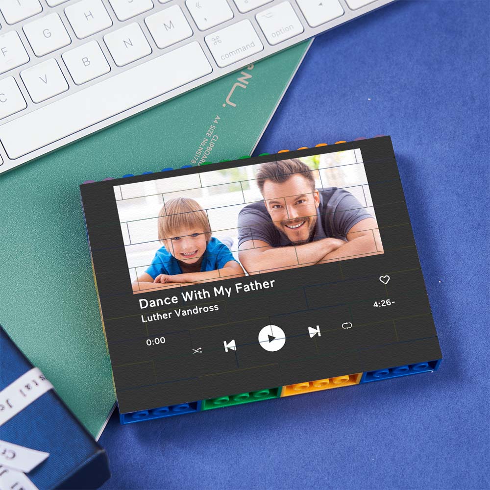 Personalisierter Musik-code-baustein, Individuelle Fotoblock-farben, Ziegel-rätsel, Geschenke Für Papa