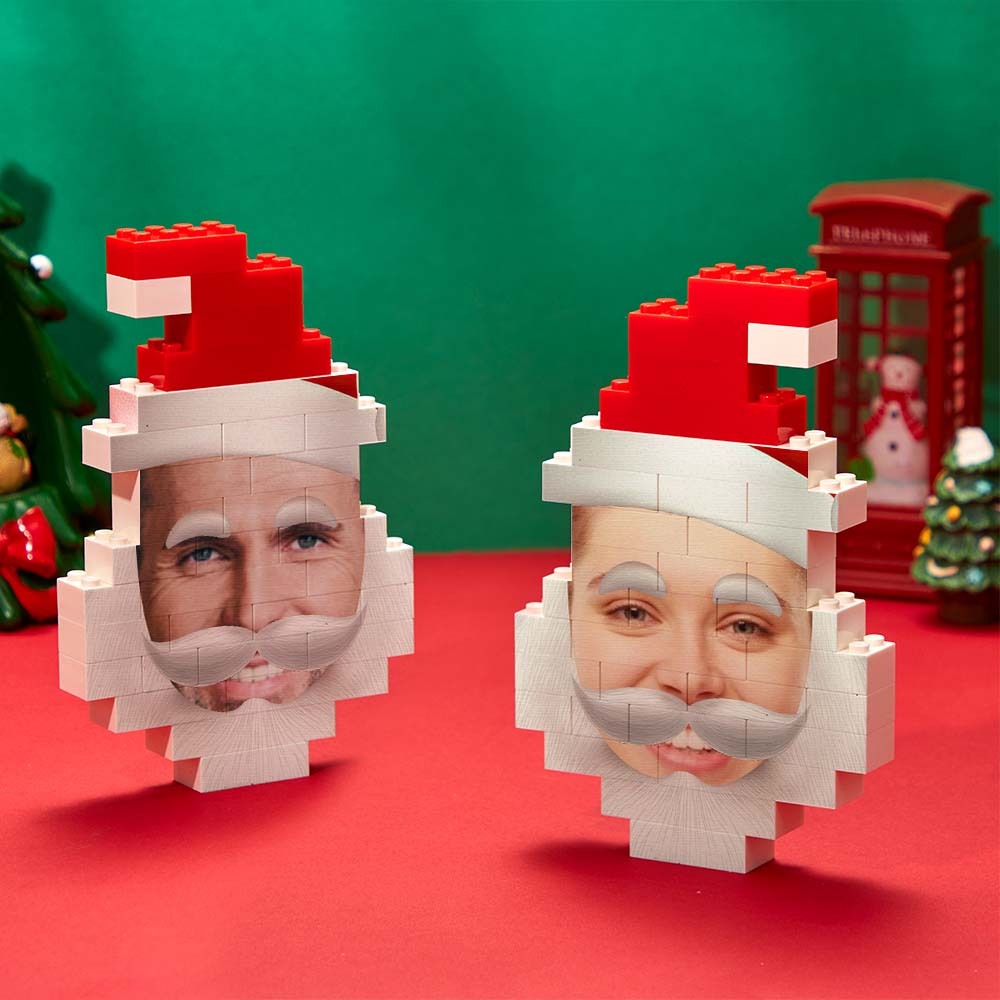 Weihnachtsmann-gebäudeziegel-kundenspezifischer Gesichts-foto-block-weihnachtsgeschenke-verzierung - MyCustomBrickheadz