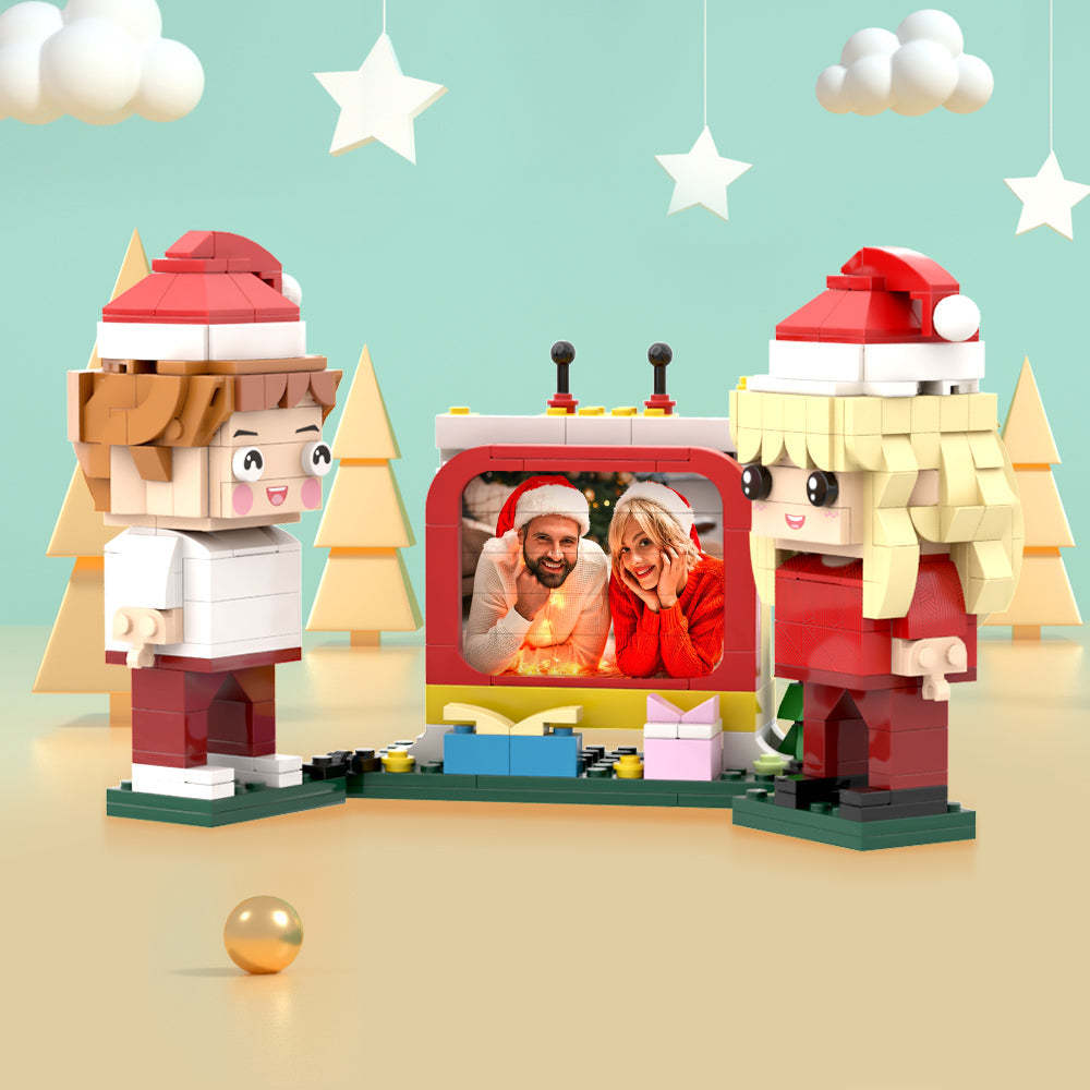 Personalisierte Ziegelstein-weihnachtsgeschenke, Personalisierte Ziegelsteinfiguren Mit Fernseher - MyCustomBrickheadz