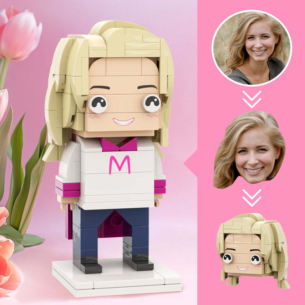 Muttertagsgeschenk Für Super-mama. Anpassbare Kopffiguren Aus Ziegelsteinen. Super-mama Trägt Einen Umhang - MyCustomBrickheadz
