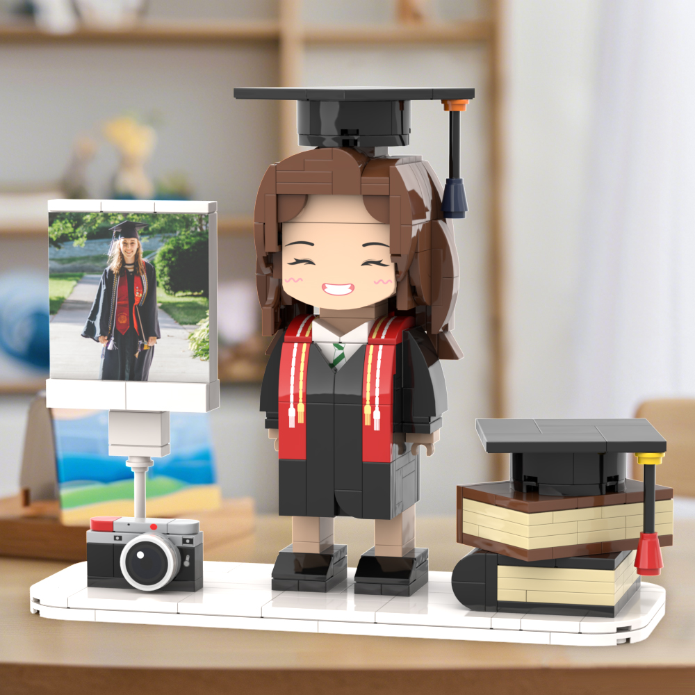 Benutzerdefinierte Ganzkörper-ziegelfigur Abschlussgeschenk Personalisierte Abschlussdekoration Fotoornament Ziegelfiguren