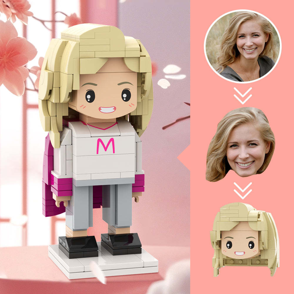 Muttertag Rundes Gesicht, Individuelle Ziegelfiguren, Super-mama, Anpassbarer Kopf, Ziegelfiguren, Geschenk Für Mama - MyCustomBrickheadz