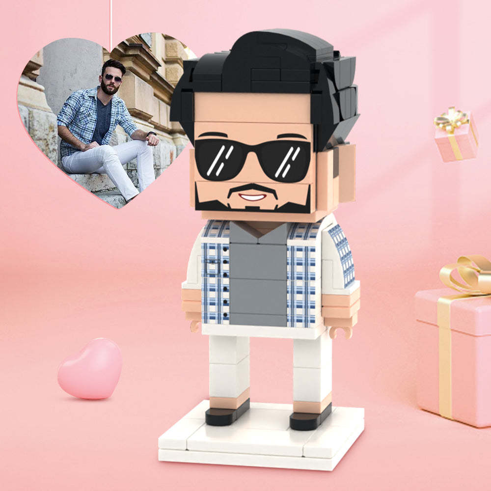 Geschenke Für Ihn, Ganzkörper-anpassbare Ziegelfiguren Für 1 Person, Individuelle Ziegelfiguren, Personalisiertes Spielzeug Aus Kleinen Partikelblöcken - MyCustomBrickheadz