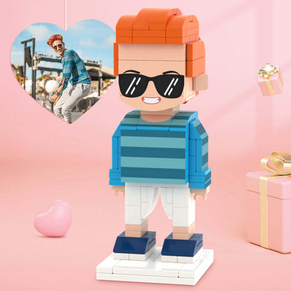 Valentinstagsgeschenke Für Ihn, Ganzkörper-anpassbar, 1 Person, Individuelle Niedliche Ziegelfiguren, Kleines Partikel-block-spielzeug - MyCustomBrickheadz