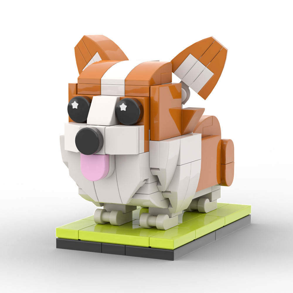 Weihnachts-corgi, Ganzkörper-welpe, Anpassbar, Corgi, 1 Hund, Foto, Individuelle Ziegelfiguren, Kleiner Partikelblock, Brick Me-figuren, Individuell Angepasst, Nur Corgi - MyCustomBrickheadz