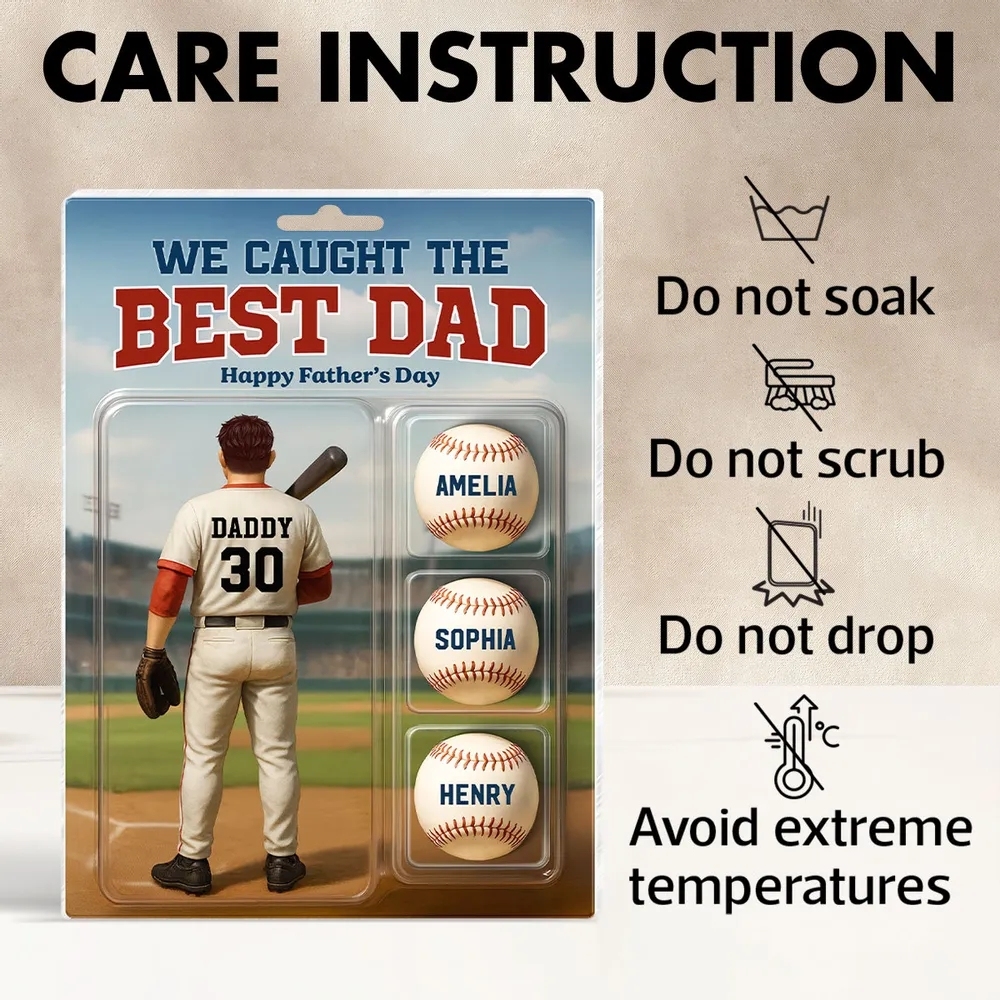 Benutzerdefinierte Figur „wir Haben Den Besten Papa-baseball Gefangen“ Mit Den Namen Der Kinder, Personalisierte Acrylblock-plakette, Perfektes Vatertagsgeschenk Für Ihn, Für Papa, Für Baseball-liebhaber