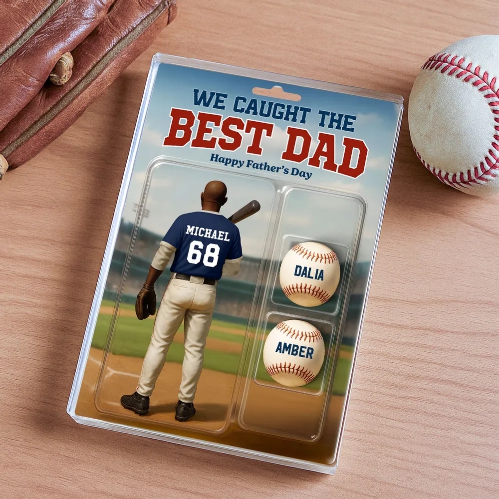 Benutzerdefinierte Figur „wir Haben Den Besten Papa-baseball Gefangen“ Mit Den Namen Der Kinder, Personalisierte Acrylblock-plakette, Perfektes Vatertagsgeschenk Für Ihn, Für Papa, Für Baseball-liebhaber