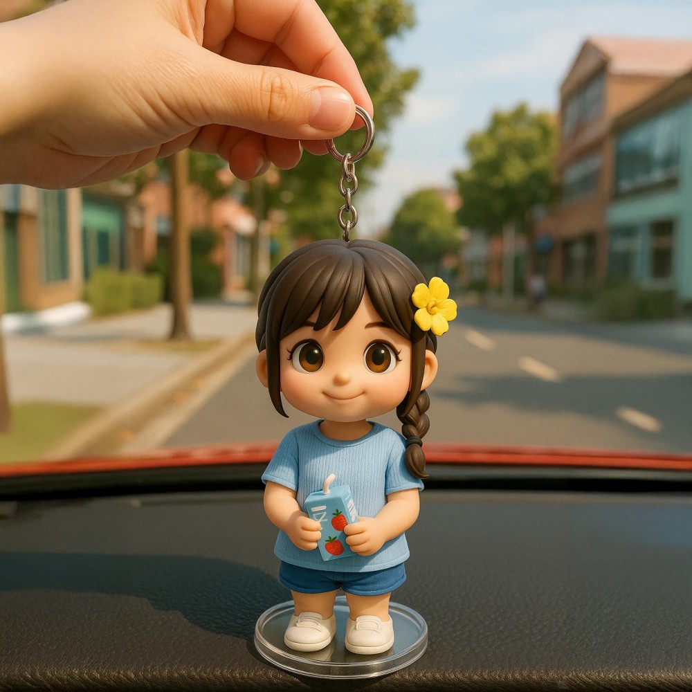 Handcrafted 3D Photo Keychain Custom Made Mini Toy Keepsake from Picture