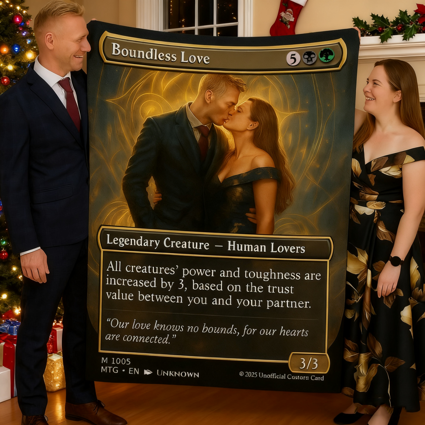 Custom Anime Couples Magic Card Blanket Personalized Photo Magic Anime Card Blanket Gift for Couples