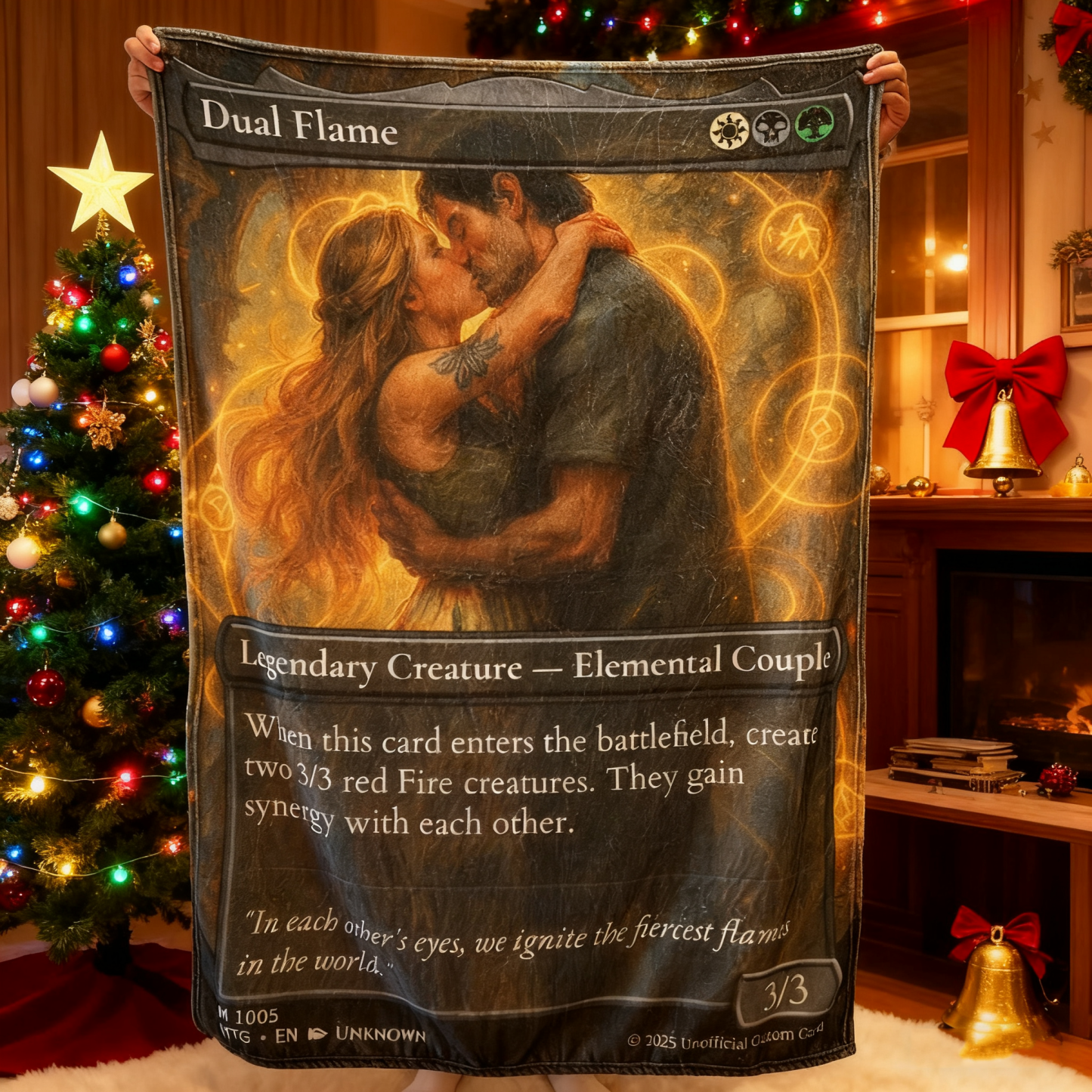 Custom Anime Couples Magic Card Blanket Personalized Photo Magic Anime Card Blanket Gift for Couples