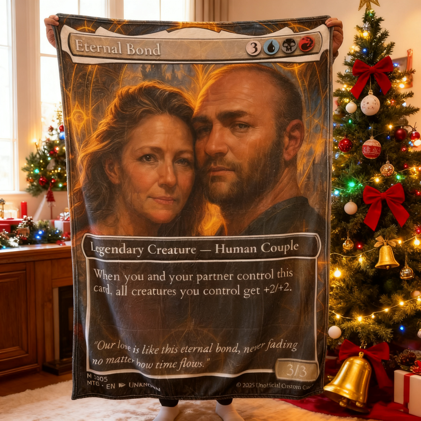 Custom Anime Couples Magic Card Blanket Personalized Photo Magic Anime Card Blanket Gift for Couples
