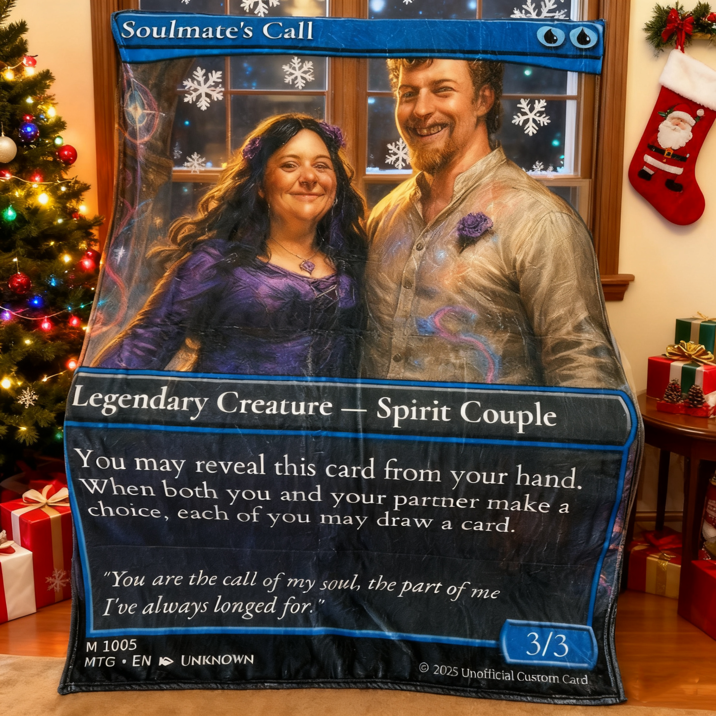 Custom Anime Couples Magic Card Blanket Personalized Photo Magic Anime Card Blanket Gift for Couples